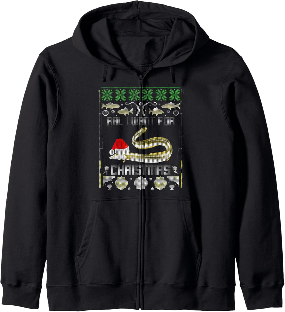 AAL I want for Angeln Fisch Angler Strick Look Advent Herren Kapuzenjacke