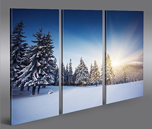 islandburner Bild Bilder auf Leinwand Winterlandschaft Alpen Berge Schnee 3p XXL Poster Leinwandbild