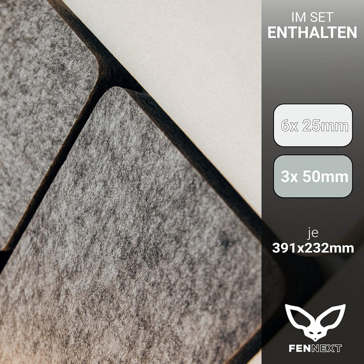 FENNEXT® Schallabsorber Wand Paneele [6 Stk.] für spürbar reduzierte Geräusche I Modernes Akustikbil