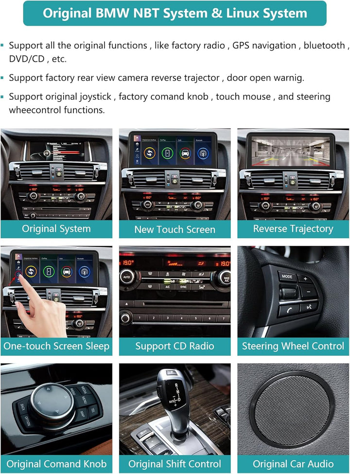 10,25 Zoll Autoradio-Touchscreen für 2013-2016 BMW X3/X4 Serie F25 F26 mit NBT-System, unterstützt A