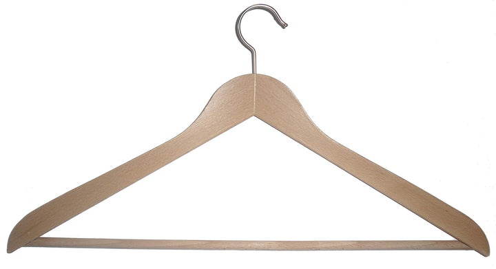 Hagspiel Kleiderbügel aus Holz, 10 St. Kleiderbügel aus Buchenholz, Natur lackiert (Wasserlack), ver