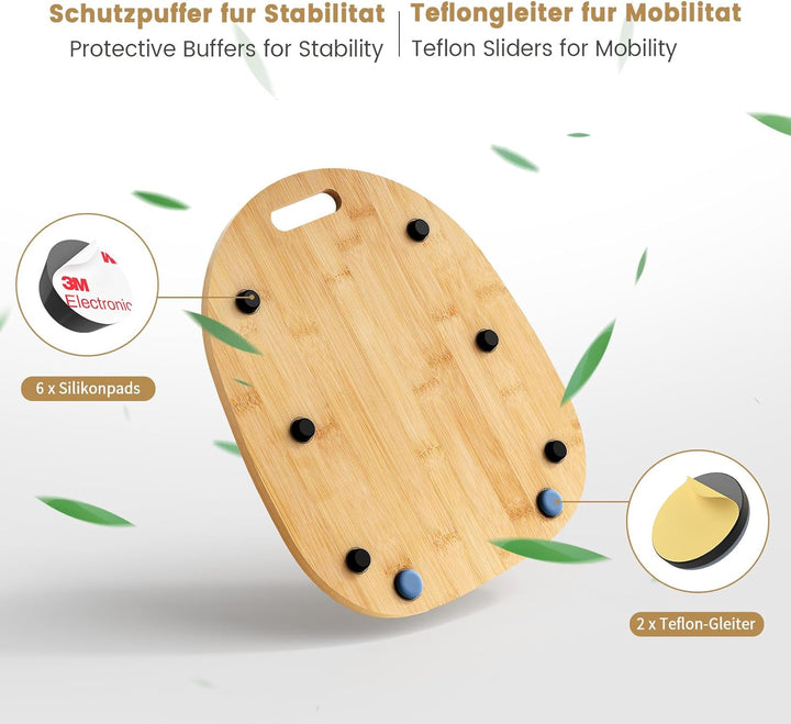 Siegvoll Gleitbrett für Thermomix TM6 TM5 aus Bambus, Schnelles Bewegen Rollbrett für Thermomix Vorw