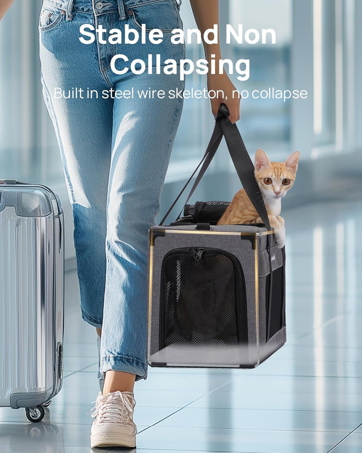 pecute Katzentasche Transporttasche Flugtasche Stabiler Halt Haustier Tragetasche, Transportbox Katz