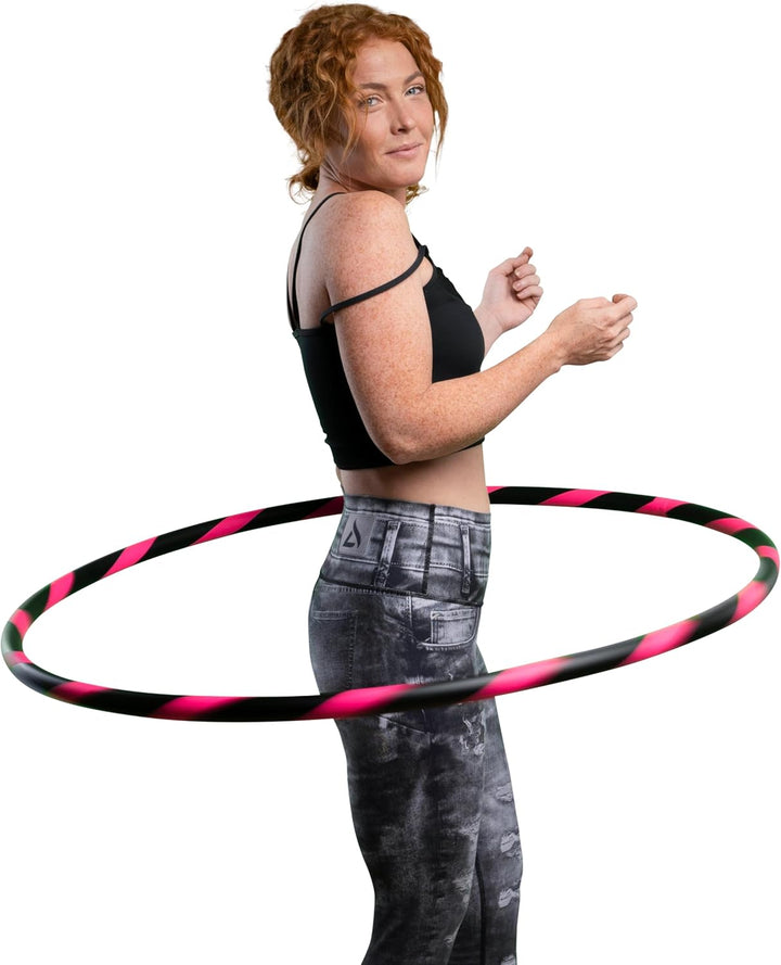 HOOPOMANIA Hula Hoop Reifen für Anfänger [Ø90cm - Ø105cm] Hula Hoop Reifen Erwachsene Ø100cm Neon Pi