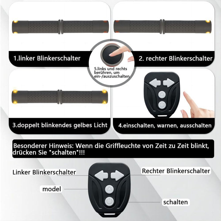 Scooter Blinklicht Griff E Scooter Blinker, Lenkerleuchte Licht Warnleuchte Scooter-Ersatzhandgriff