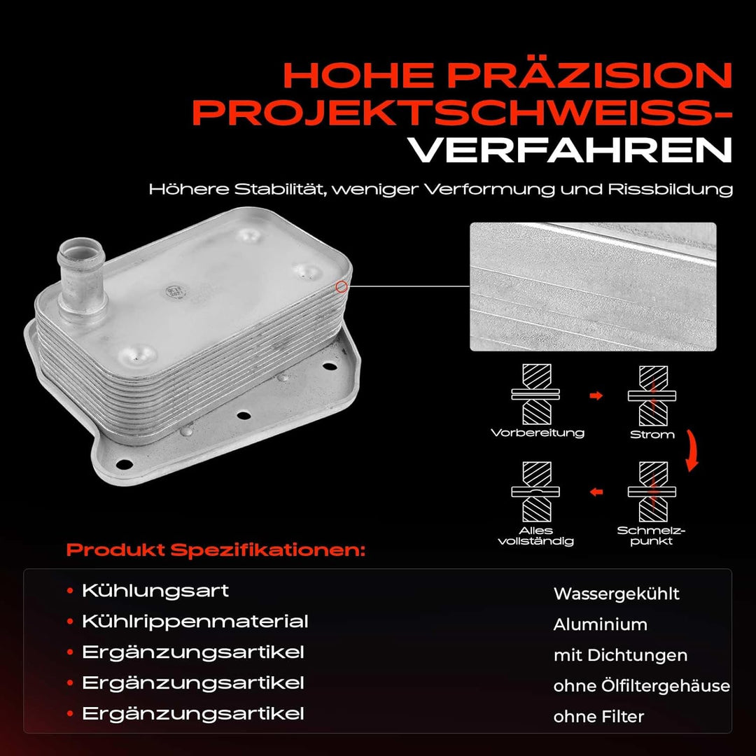 Frankberg Ölkühler Motoröl Kompatibel mit C-Klasse W203 CLK C209 E-Klasse W211 G-Klasse W463 S-Klass