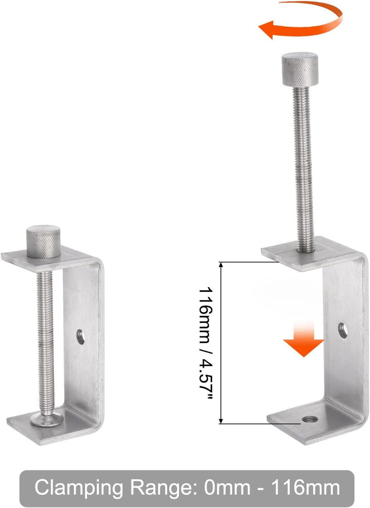 sourcing map C Klemme 120 mm C Clamp C Zwinge Breite Backenöffnung mit Gerändelter Handdrehung aus E