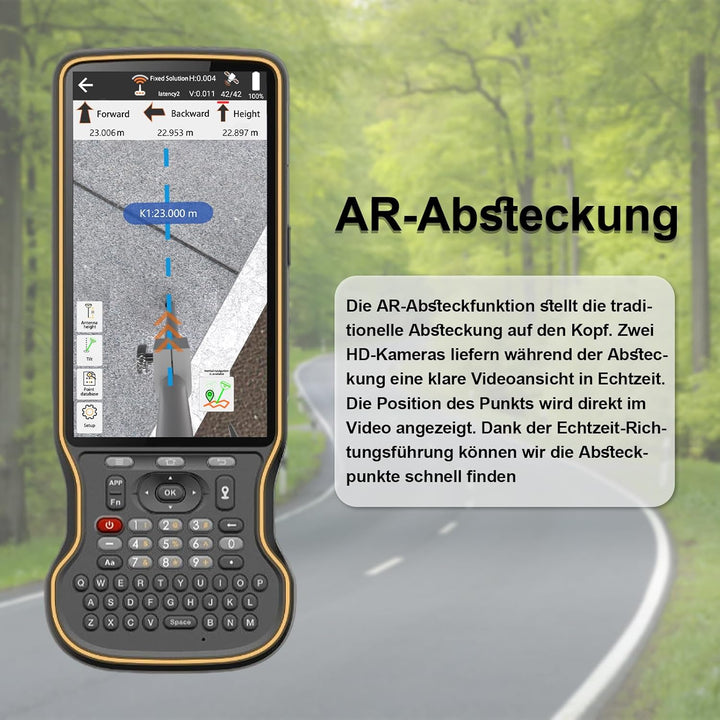 SMA28H Laser-RTK-GNSS-Vermessungssystem | 2 cm Genauigkeit | Dual-Kameras, Laser (max. 30 m), AR-bas