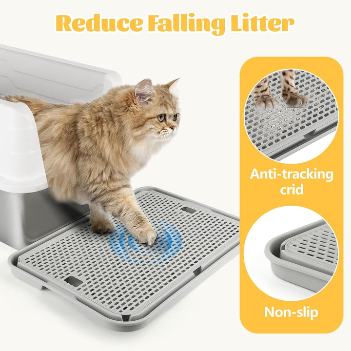 Katzenstreu Rampe, Katzentreppe/Katzentoilettenrampe/Katzenfänger Litter Trapper mit Filterfunktion,