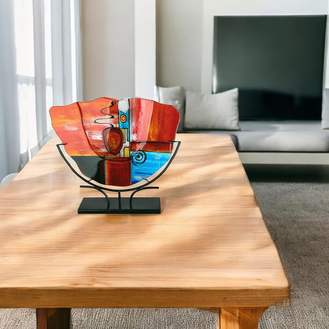 GILDE Glas Art Dekovase XL – Designer Deko abstrakte Vase Dekoobjekt – Home Design für Wohnzimmer Sc