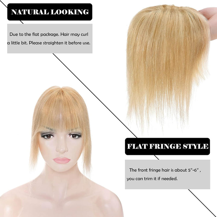 Silk-co Topper Extensions Echthaar Haarteile Echthaar Clip in Extensions Echthaar Glatt Toupet Haarv