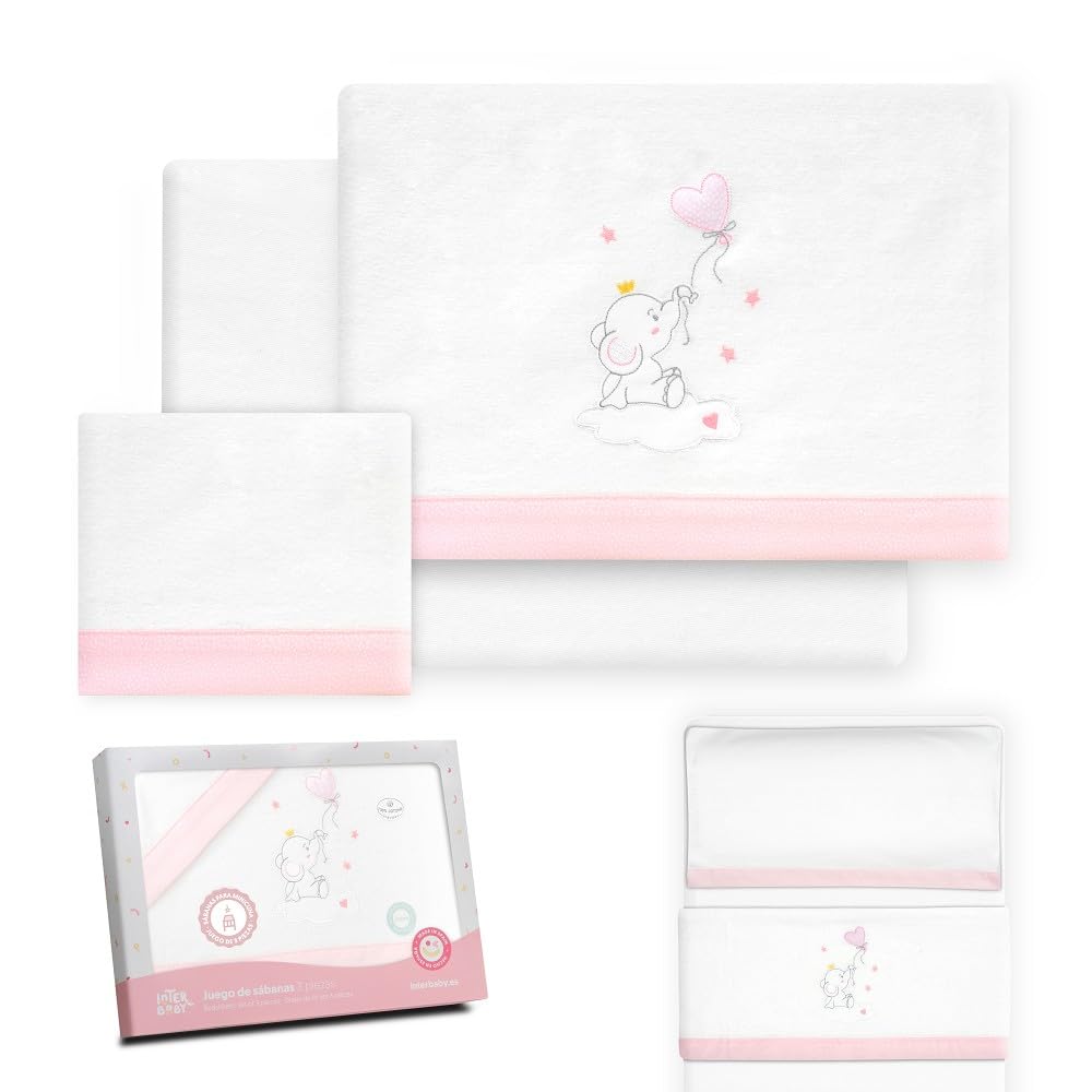 Interbaby - Bettwäsche-Set für Kinderbett, 50 x 80 cm, 100% Baumwolle, warm, Flanell, inkl. Spannbet