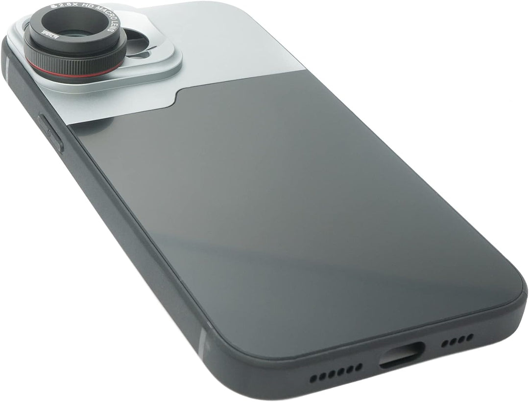 SYSTEM-S Makro Linse 2.8X HD Filter mit Hülle in Schwarz für iPhone 13 Pro Max