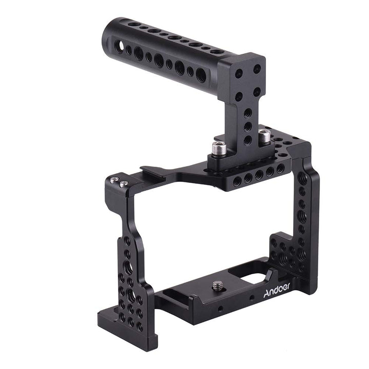 Andoer Camera Cage + Top-Griff-Kit Videofilm Filmherstellung Stabilisator Aluminiumlegierung mit kal