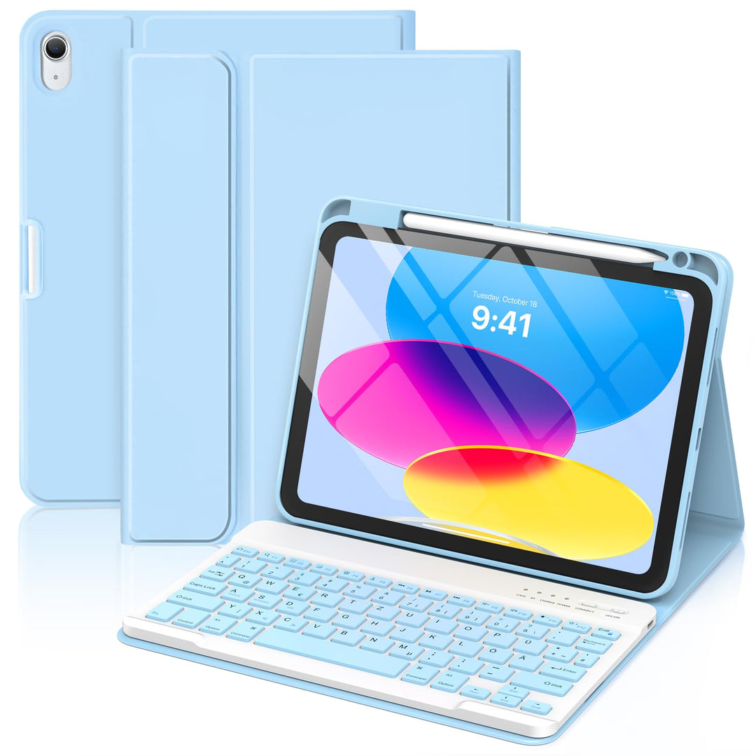 Tastatur Hülle für iPad A16 11 Generation 11 Zoll 2025/10 Generation 10,9 Zoll 2022, Schutzhülle mit
