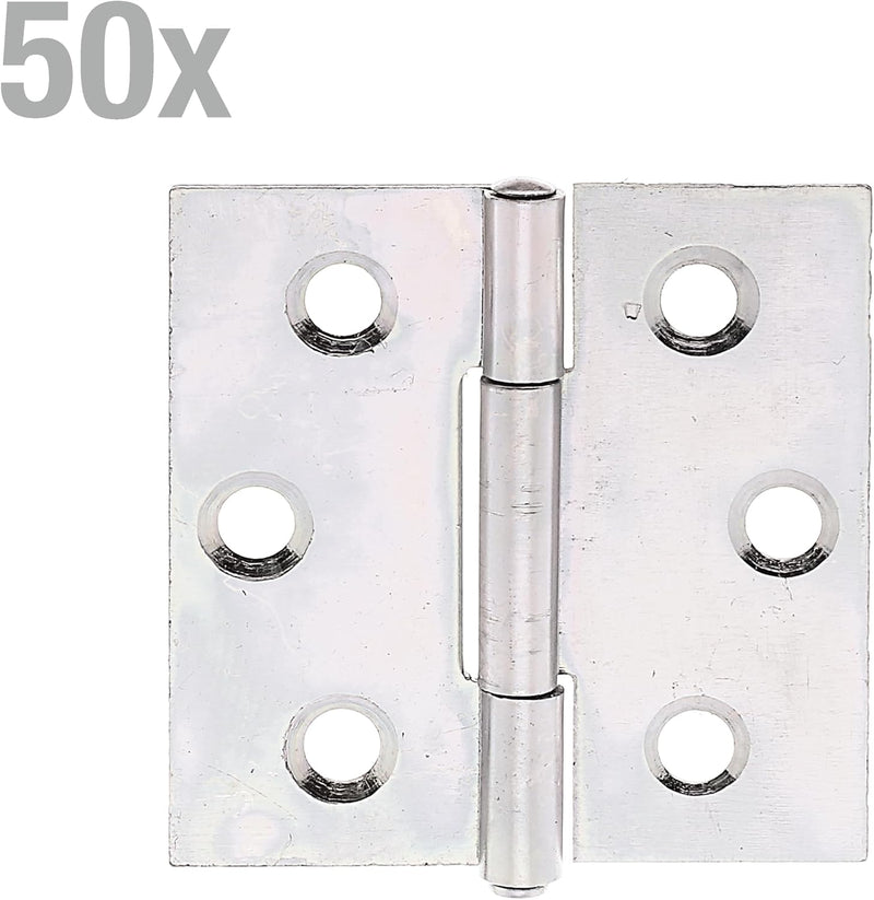 GAH-Alberts 345976 Scharnier | quadratisch | galvanisch gelb verzinkt | 38 x 38 mm | 50er Set, 38 x
