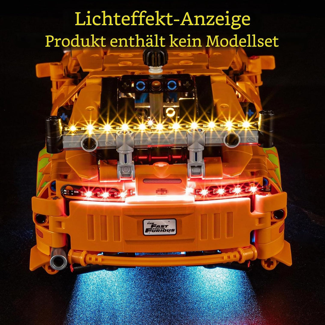 GEAMENT LED Licht-Set Kompatibel mit Lego Fast and Furious Toyota Supra MK4 Technic 42204 Bausteine