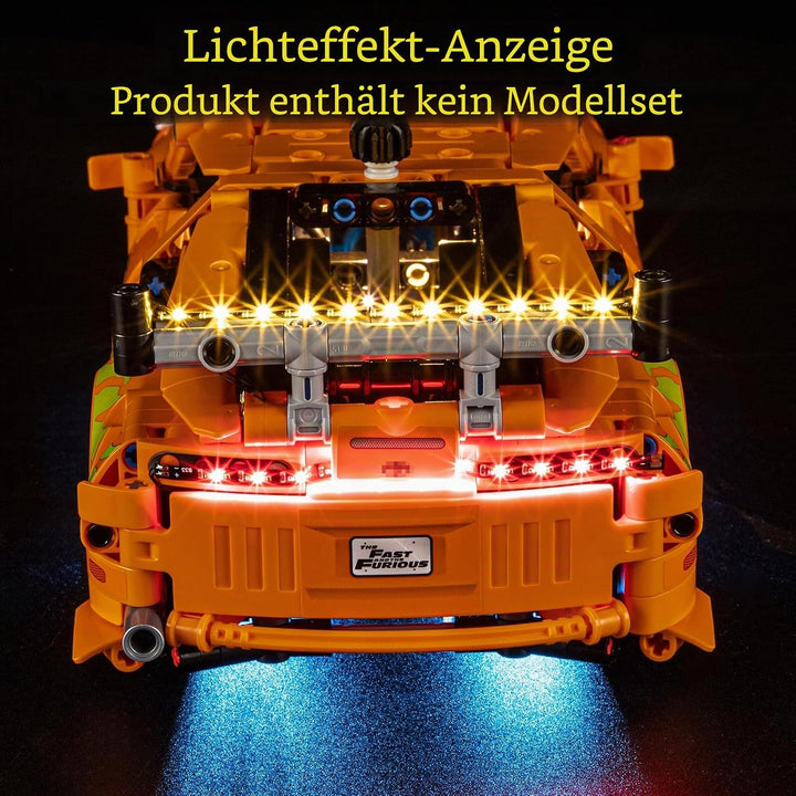 GEAMENT LED Licht-Set Kompatibel mit Lego Fast and Furious Toyota Supra MK4 Technic 42204 Bausteine