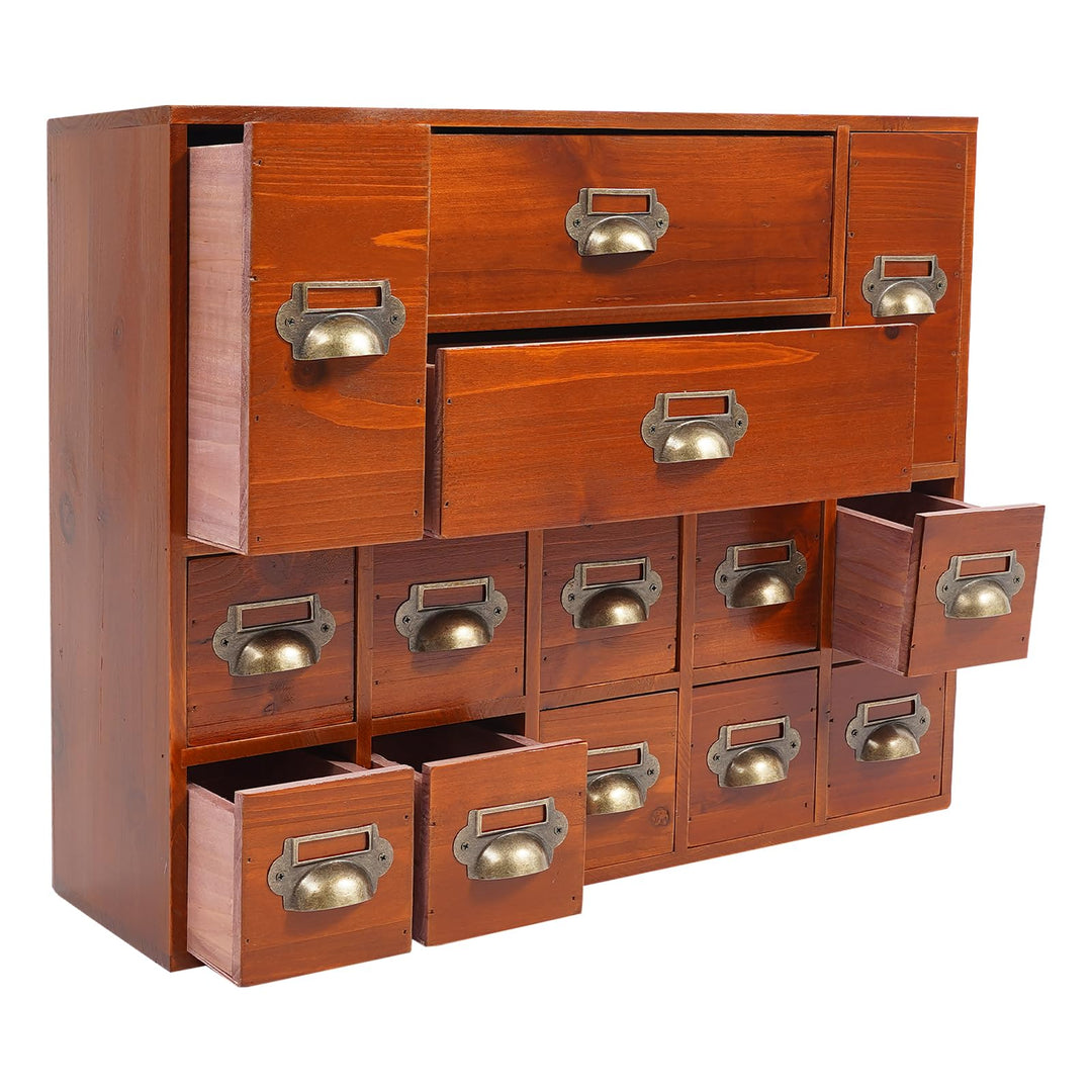 Schubladenschrank, Schreibtisch Organizer mit 14 Schubladen, Schubladenbox aus Holz, Mini Kommode fü