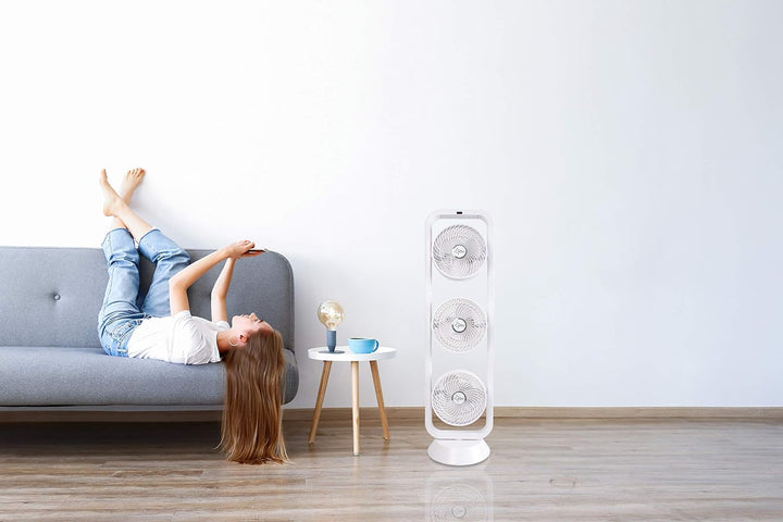 SUNTEC Turmventilator mit Fernbedienung, Timer | Standventilator Weiss | CoolBreeze 9500 - Leise 105