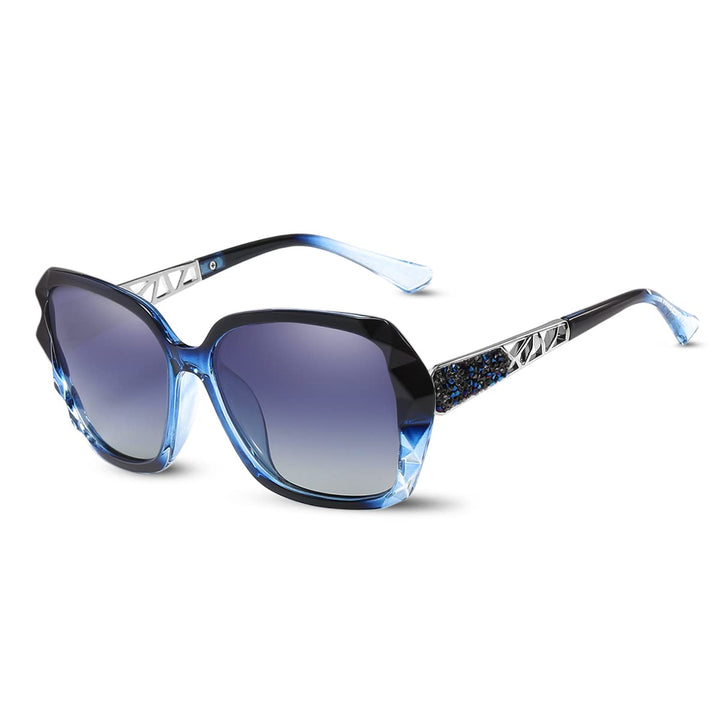 Sonnenbrille Damen Verspiegelt Verlaufsglas Polarisierte UV Schutz,Gross Polycarbonat Gläser Diamant