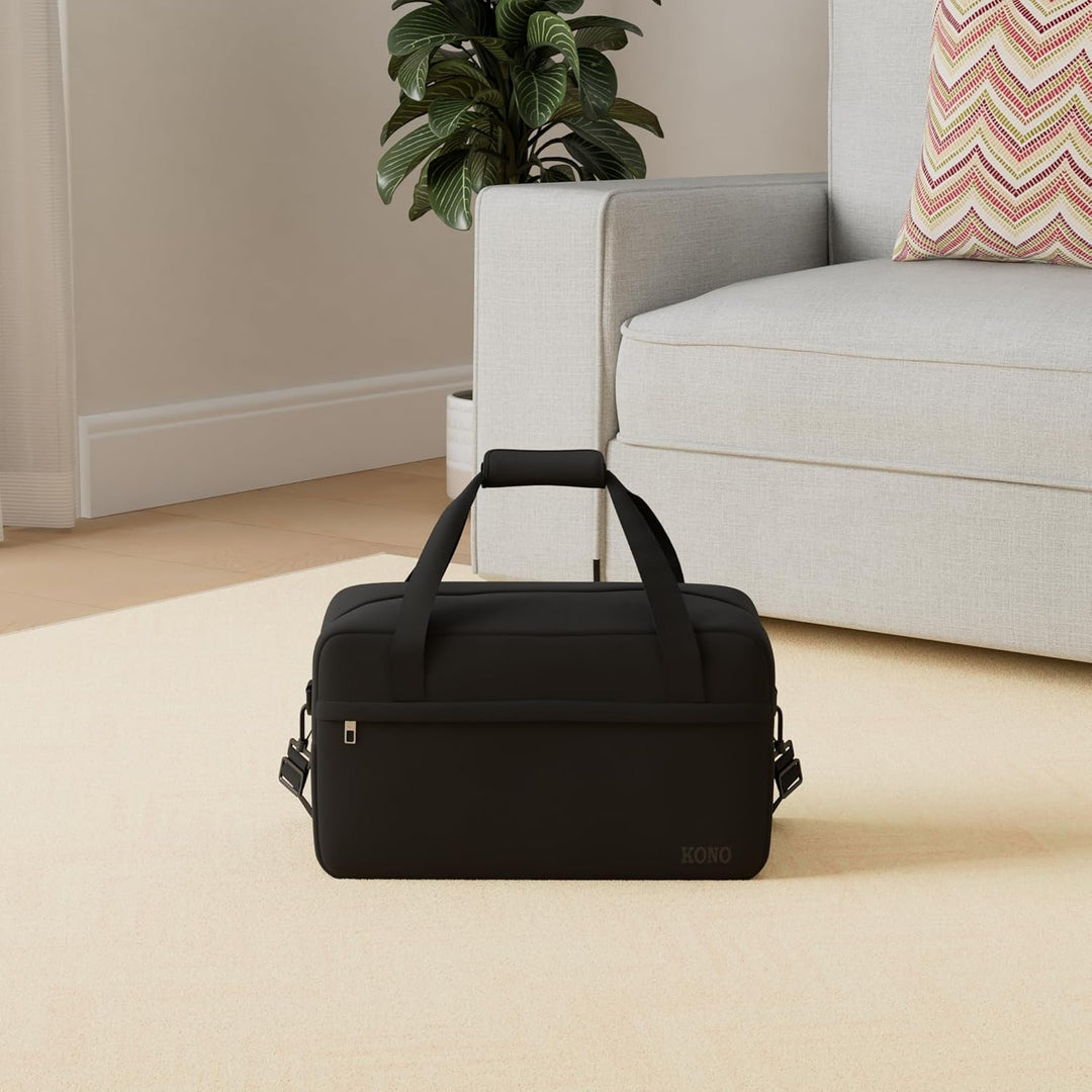 Kono Reisetasche Weekender Tasche Ryanair Handgepäck Unisex Gym Wochenendtasche L(55x35x25cm) Schwar