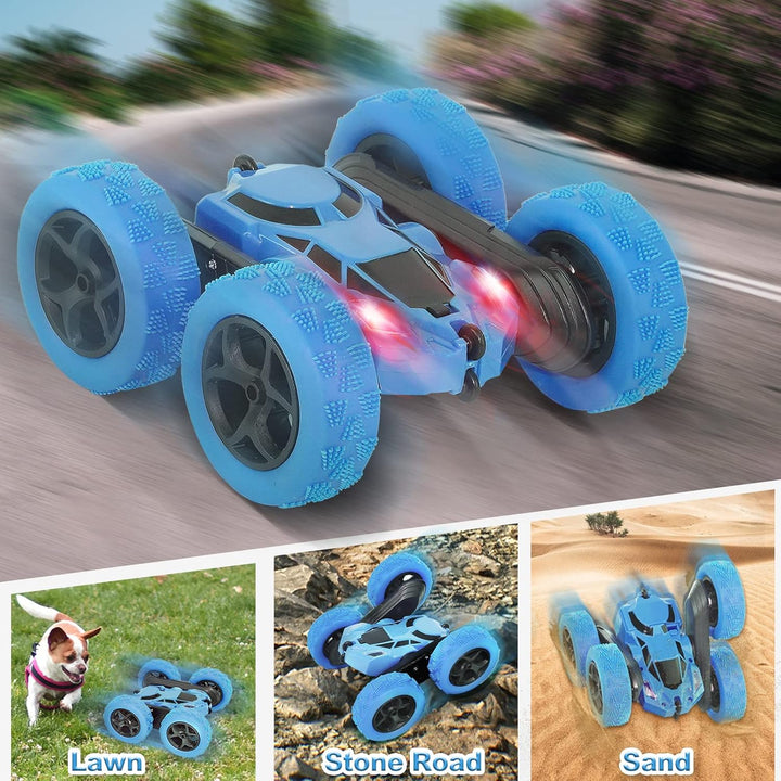 Ferngesteuertes Auto, 90 Min Spielzeit, 2.4Ghz Doppelseitig 360° drehbare RC Stunt Crawler mit Schei