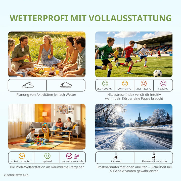 Bresser Stratus Profi WLAN Wetterstation Funk mit 7 in 1 Aussensensor