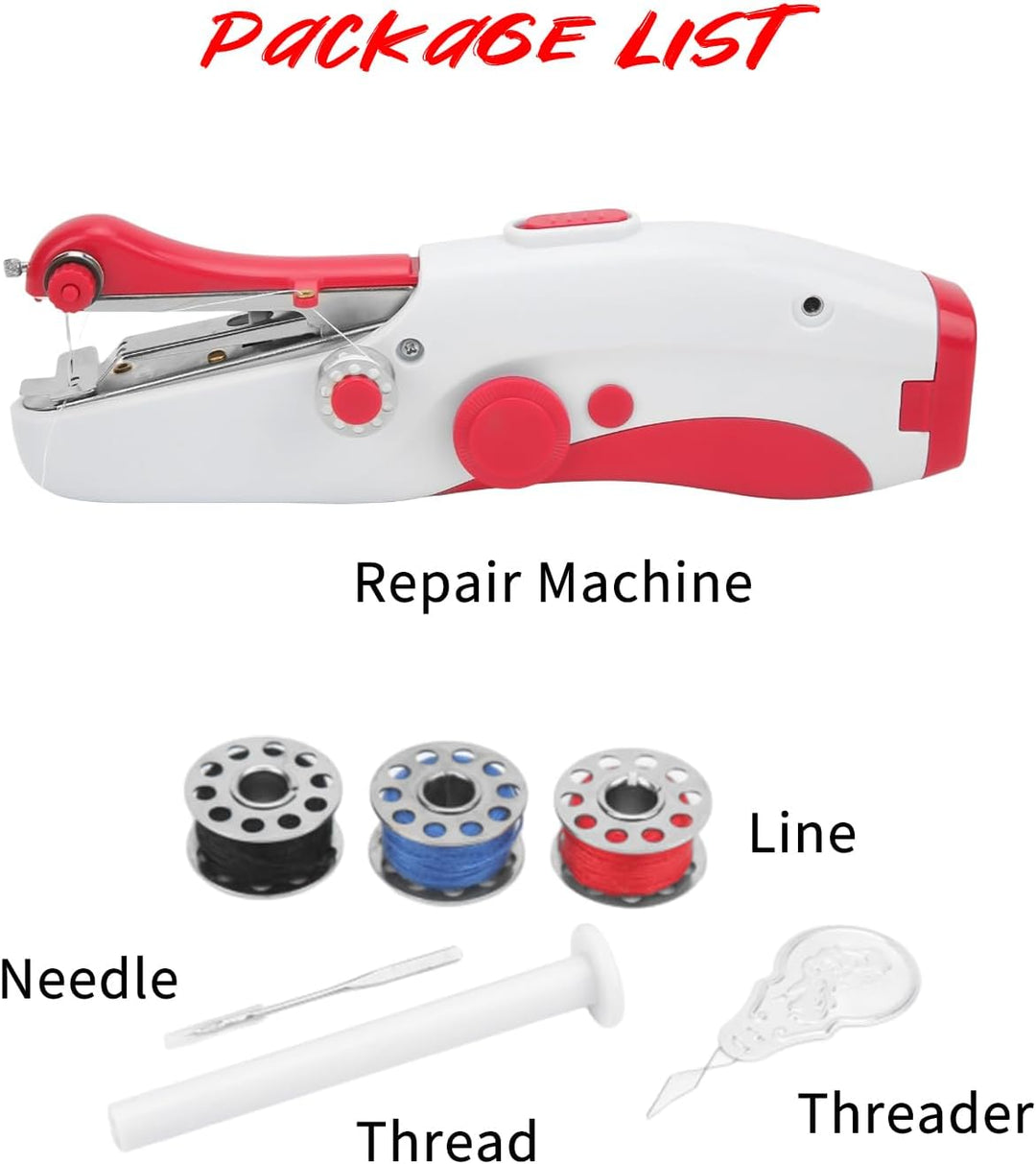 BORDSTRACT Handnähmaschine, tragbare Mini Kleine elektrische Doppelnadel Heimwerker-Ledernähmaschine