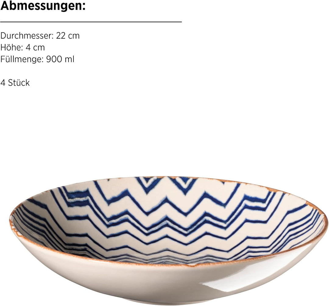 MÄSER Suppenteller-Set, Steinzeug Malena