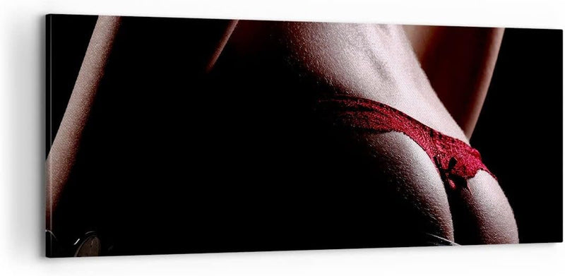 Panorama Bilder auf Leinwand 100x40cm Leinwandbild Frau Körper String Gross Wanddeko Bild Schlafzimm