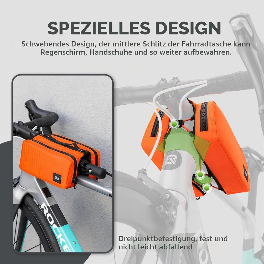 ROCKBROS Fahrrad Rahmentasche Fahrradtasche Rahmen Aufbewahrungstasche mit Schultergurt Fahrrad Ober
