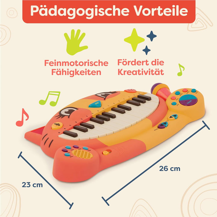 B. toys Meowsic Katzen Keyboard – Spielzeug Piano mit Mikrofon und Musik – Kinder Klavier Spielzeug