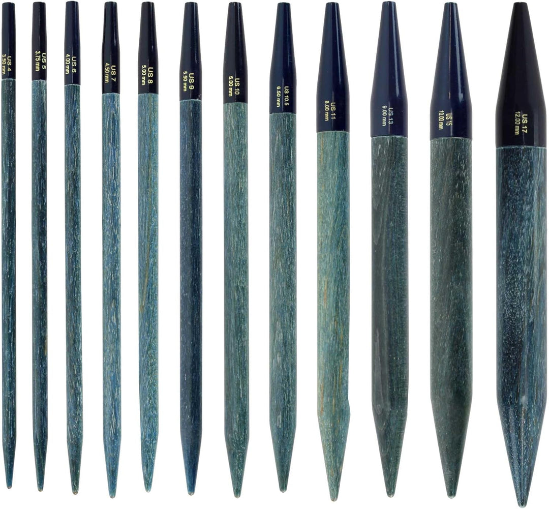 Lykke Geschenk Set - 5" Rundstricknadel zum Wechseln in 12 Grössen von 3,5mm bis 12mm (Indigo), Indi