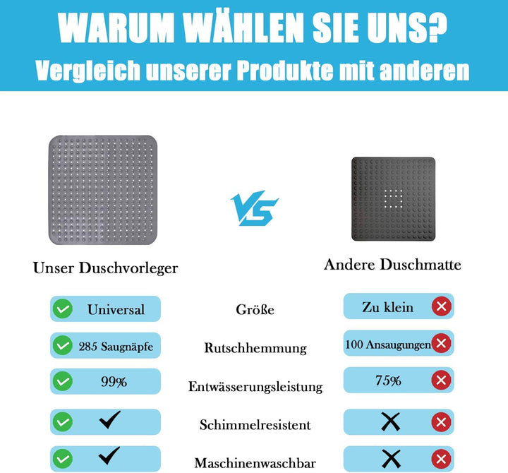 Duschmatte rutschfest Antirutschmatte Dusche: 80 x 80 cm Duscheinlage Duschwanneneinlage Rutschmatte