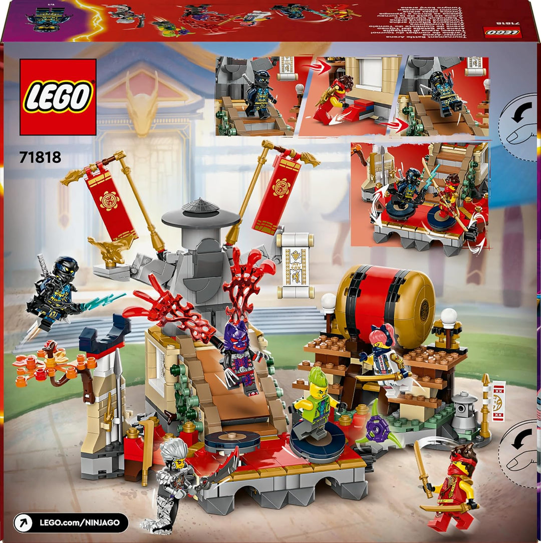 LEGO NINJAGO Turnier-Arena Abenteuer-Spielzeug für Kinder, Ninja-Spielset mit 6 Minifiguren, sammelb