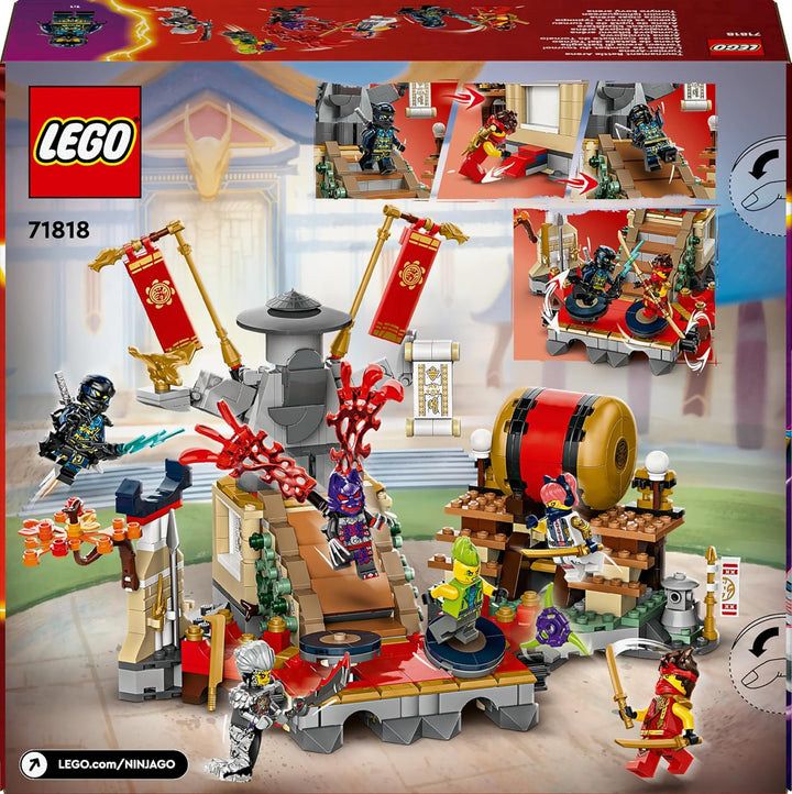LEGO NINJAGO Turnier-Arena Abenteuer-Spielzeug für Kinder, Ninja-Spielset mit 6 Minifiguren, sammelb