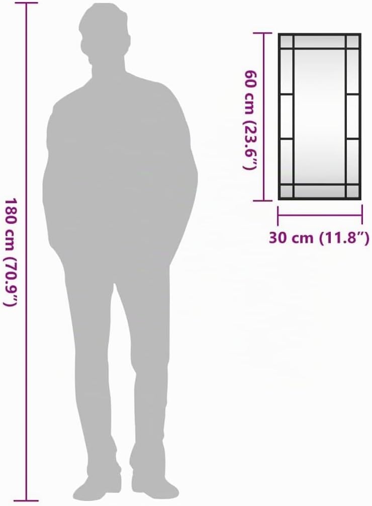 vidaXL Wandspiegel, Hängend Rechteckig Spiegel Badspiegel, Fensterspiegel für Badezimmer Wohnzimmer,