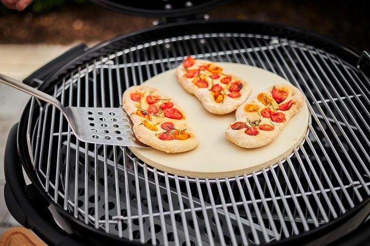 RÖSLE VARIO Pizzastein, Hochwertiger Pizzastein aus Cordierit zur Zubereitung von Pizza, Flammkuchen