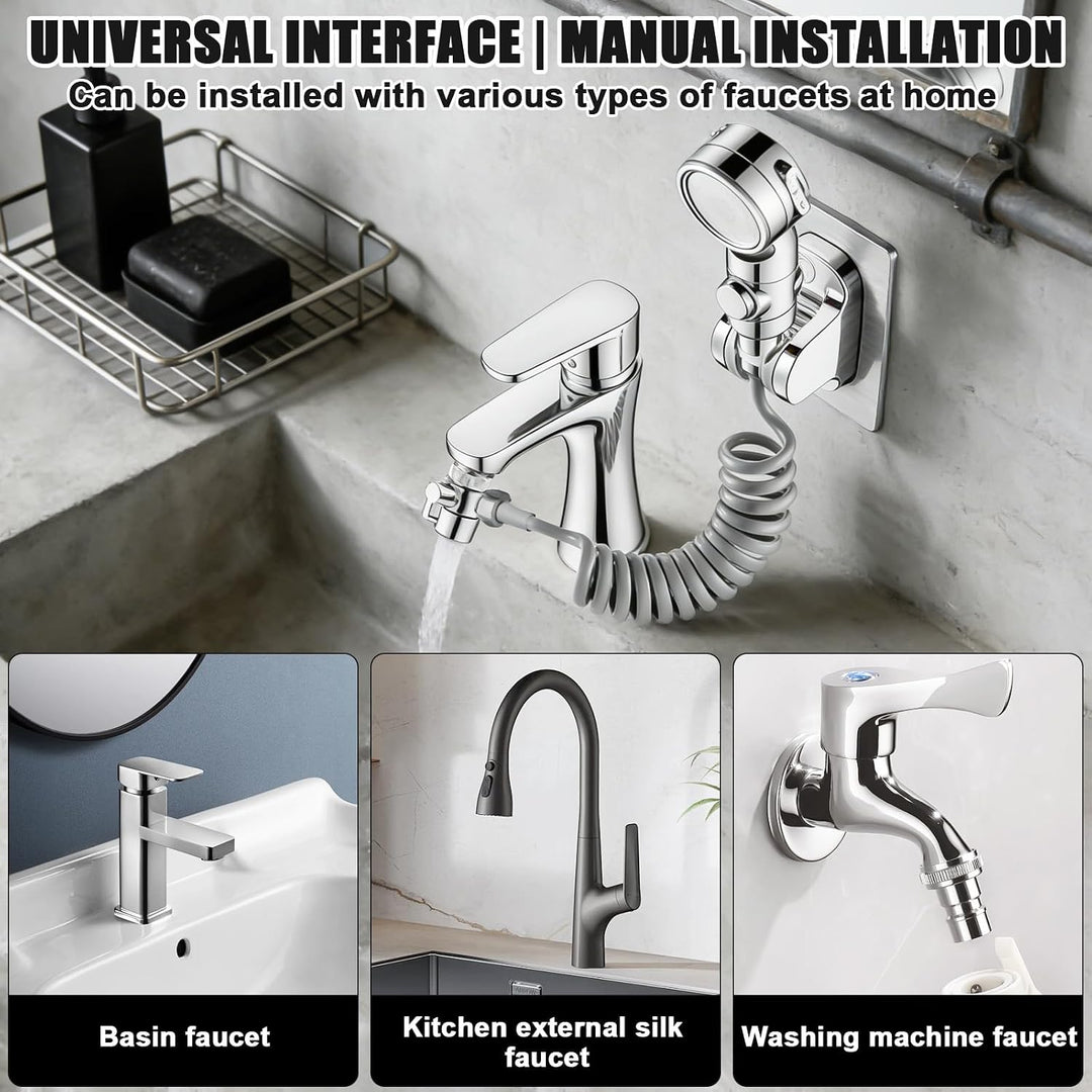 Handbrause für Waschbecken mit Schlauch 3m, Waschbeckenbrause mit Schlauch, Wasserhahnspender und Du