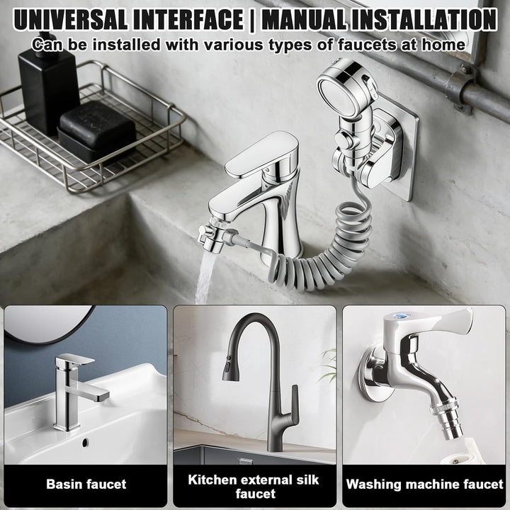 Handbrause für Waschbecken mit Schlauch 3m, Waschbeckenbrause mit Schlauch, Wasserhahnspender und Du