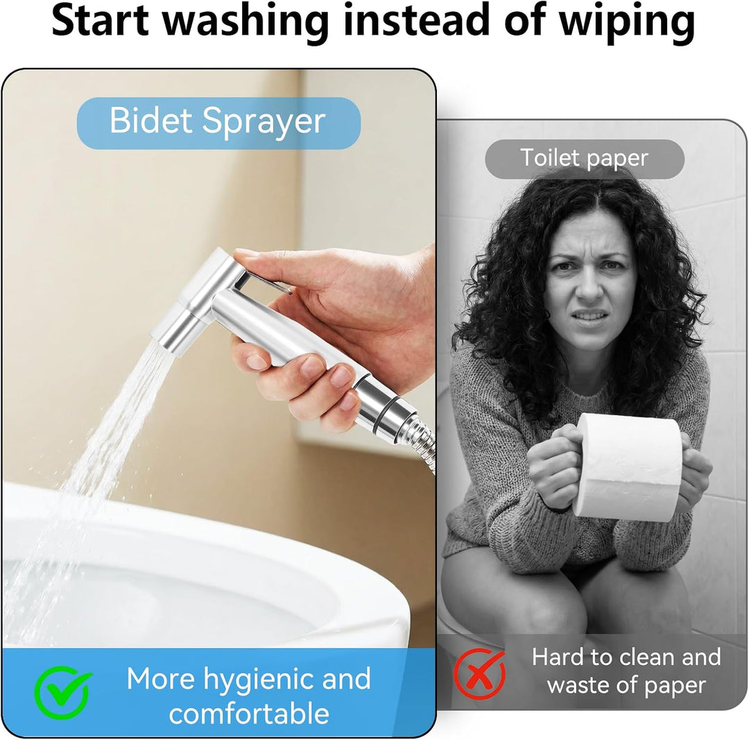Bidet Handbrause, Hand Gehalten Sprayer Bidet Toilette mit 59-Zoll-Schlauch und Halterung Halter Inc