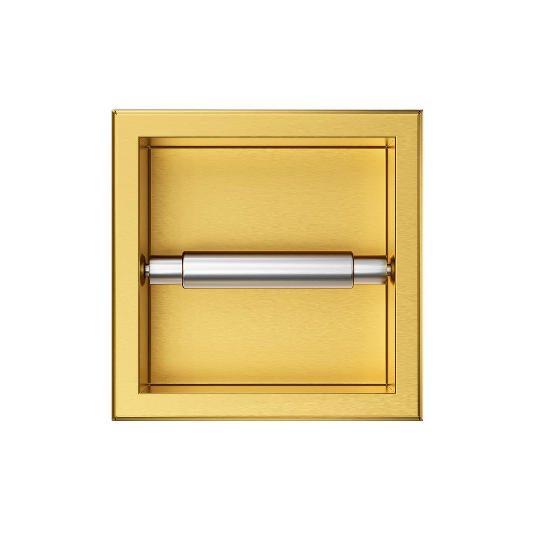 Balneo Toilettenpapierhalter Edelstahl Gold, 17,3x17,3x8,6 cm,Toilettenpapierhalter für Badzimmer, I
