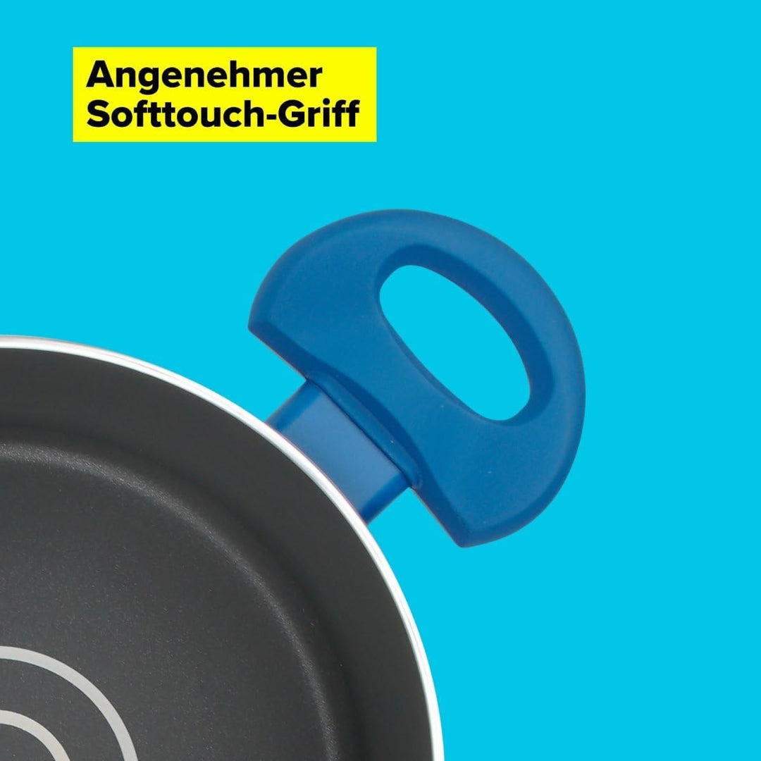 Tasty Antihaft-Kochtopf mit Glasdeckel und Öldosiersystem, 20cm, 3500ml – Gepresstes Aluminium, für