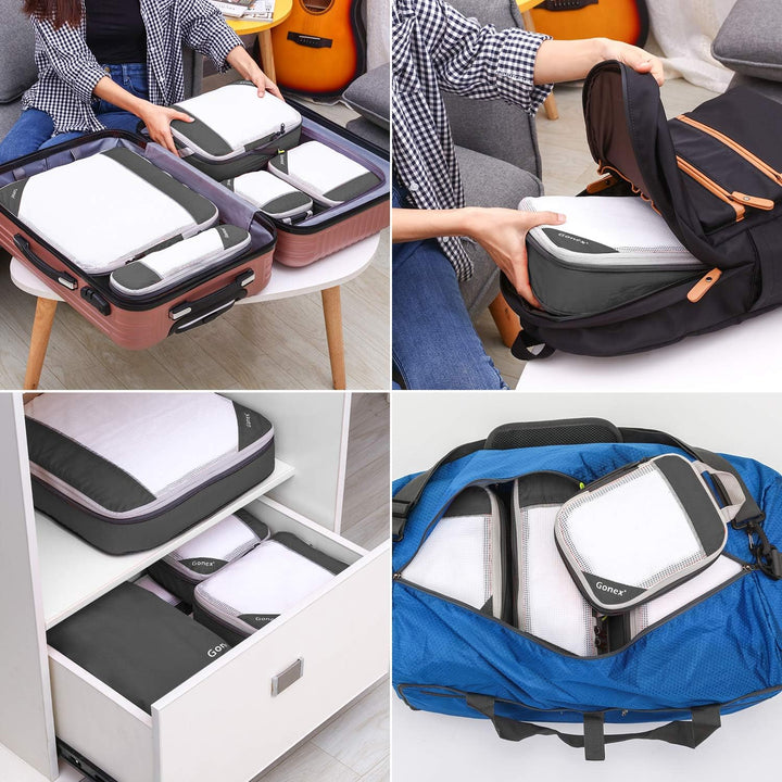 Compression Packing Cube 6-teilig, Gonex Robust & Langlebig Verpackungswürfel, Packtaschen, Kleidert