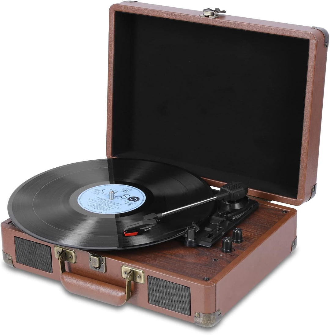 VOKSUN Plattenspieler,Record Player Bluetooth USB Record Player Vinyl Turntable Vinyl to MP3 Functio