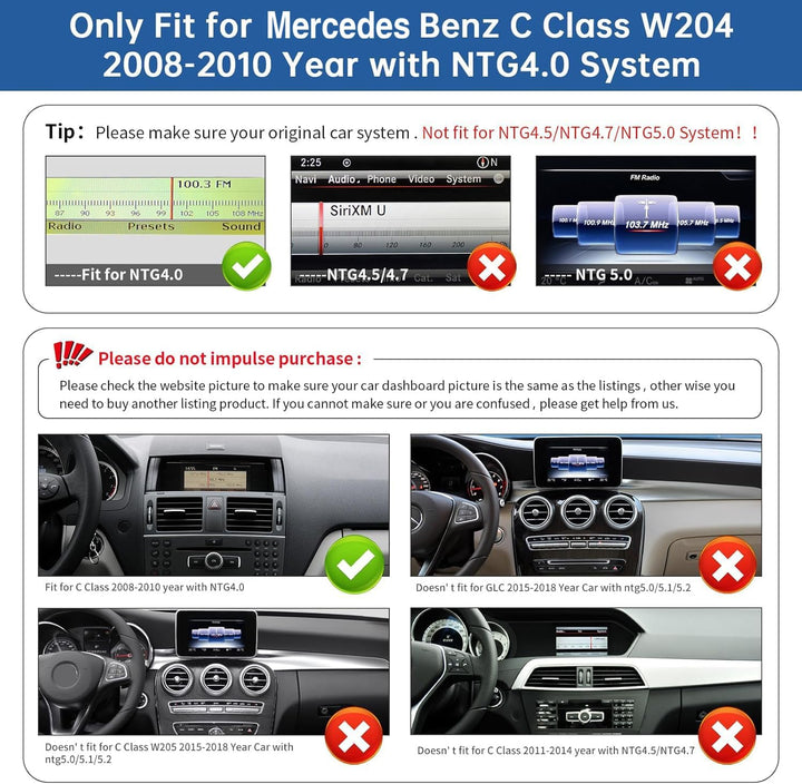 Road Top 12,3 Zoll Ultra-schmal Autoradio Touchscreen Drahtlos CarPlay Android Auto für Mercedes Ben