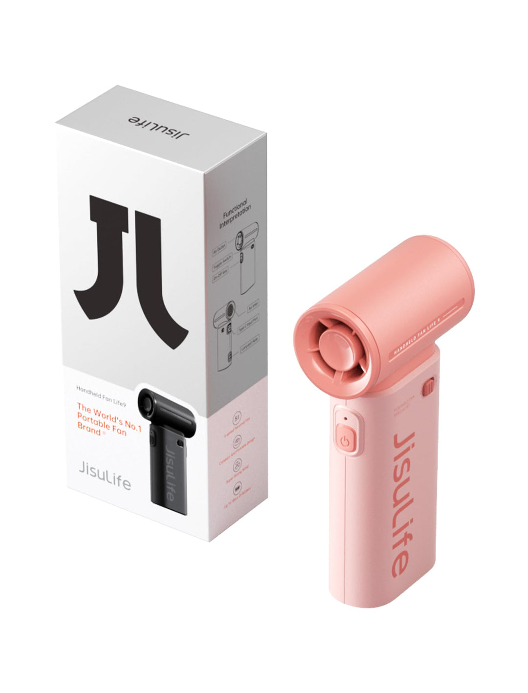 JISULIFE Mini Ventilator Handventilator, USB-aufladbarer Ventilator, persönliches Tragbarer Taschenv