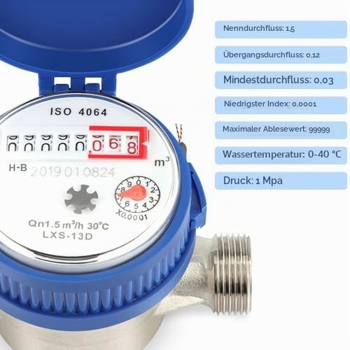 Wasseruhr 1/2 Zoll, Wasseruhr Garten Geeicht Garten Wasserzähler Set Garten Kaltwasserzähler Zapfhah