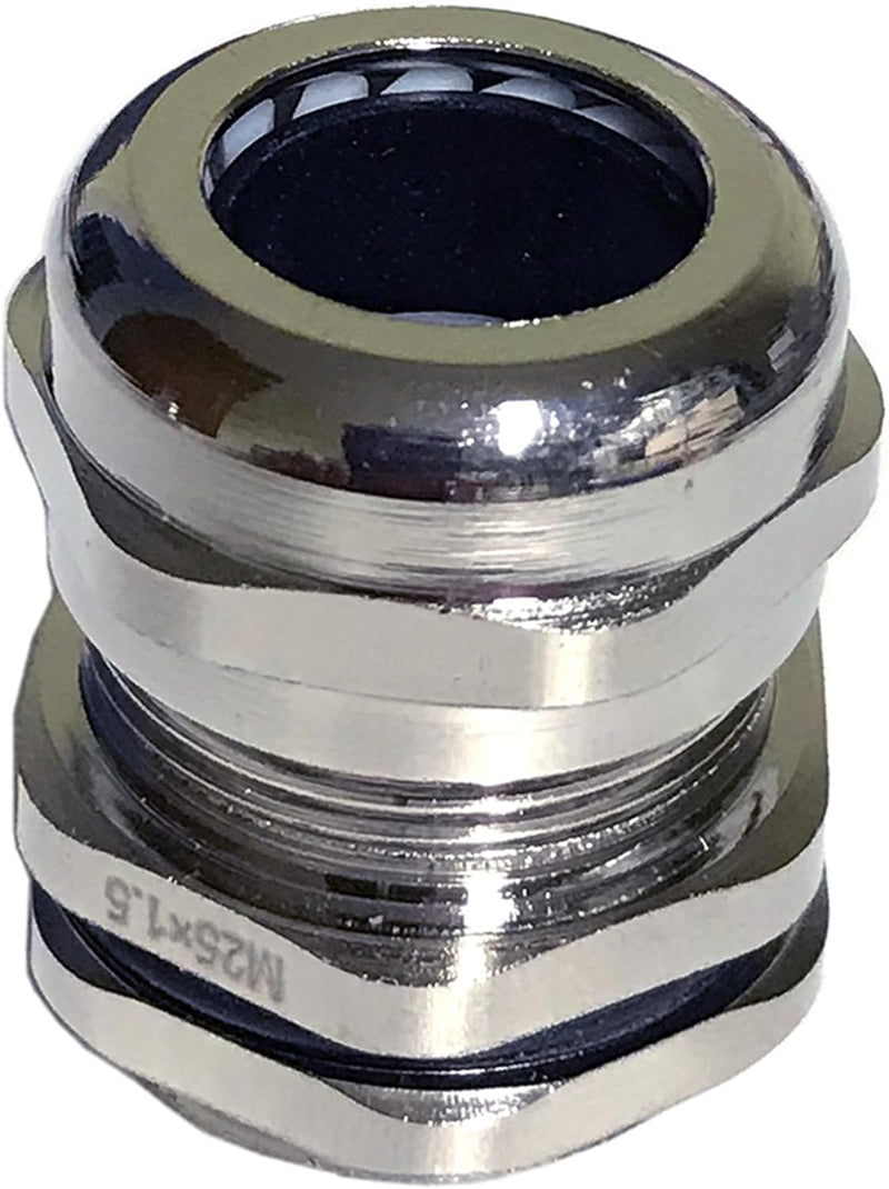 8 Stück M25 x 1.5 (MESSING-Metall) Kabelverschraubung/Kabeldurchführungen mit Gegenmutter für Kabeld